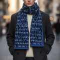 Louis Vuitton Blue All Over Logo Muffler-thumb-0