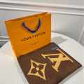 Louis Vuitton Dark Brown Cashmere Reversible Muffler-thumb-3