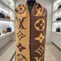 Louis Vuitton Dark Brown Cashmere Reversible Muffler-thumb-2