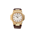 Patek Philippe Nautilus 5711J Yellow Gold White Dial Leather Strap Watch-thumb-0
