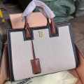 Burberry `tb` White mini tote Bag-thumb-1
