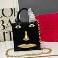 Schiaparelli Anatomy Face Black Mini Top Handle Bag-thumb-0