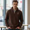 Ralph Lauren Dark Brown Premium Quality Half Zip Sweatshirt-thumb-0