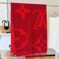 Louis Vuitton Red Cashmere Reversible Stole-thumb-0