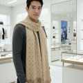 Louis Vuitton Brown Cashmere Reversible Muffler-thumb-0
