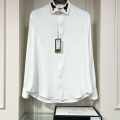 Gucci GG Embroidery White Stretch Cotton Shirt-thumb-0