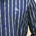 Burberry Embroidered logo Navy Blue Luxury Shirt-thumb-4
