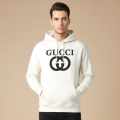Gucci White Embroidery Logo Premium Quality Hoodie-thumb-0