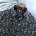 Louis Vuitton Monogram Black Premium Cotton Shirt-thumb-1