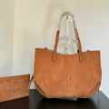Polène Suede Light Brown Leather Tote Bag-thumb-0