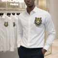 Balmain Embroidered White Premium Cotton Shirt-thumb-0