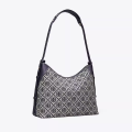 Tory Burch Monogram Black Contrast Embossed Tote Bag-thumb-1