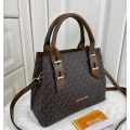 Michael Kors Signature Boston Dark Brown Leather Bag-thumb-0