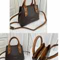 Michael Kors Signature Boston Brown Leather Bag-thumb-1