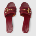 Gucci Marmont Red Horsebit Sleep On Sandals-thumb-4