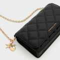 Charles & Keith Arrietty Quilted Qiki Black Sling Bag-thumb-0
