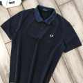 Fred Perry Embroidered logo Blue Premium T-shirt-thumb-0