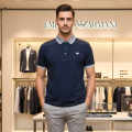 Emporio Armani Lycra Blue Premium Collar T-shirt-thumb-3