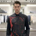 Dolce & Gabbana Crimson Wildcat Print Black Premium Quality Cotton Shirt-thumb-0