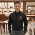 Hermès H Logo Embroidery Black Premium Shirt-thumb-0
