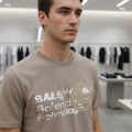Balenciaga Beige Premium Quality T-shirt-thumb-0