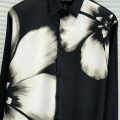 Emporio Armani Flower Print Black Premium Stretchable Shirt-thumb-1