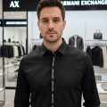 Armani Exchange Black Premium Quality Cotton Shirt-thumb-1