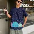 Louis Vuitton Blue Embroidery Logo Premium Baggy Fit T-shirt-thumb-0