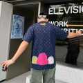 Louis Vuitton Blue Embroidery Logo Premium Baggy Fit T-shirt-thumb-1