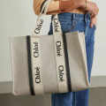 Chloe Woody White Large Tote Bag-thumb-0