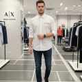 Armani Exchange White Premium Quality Cotton Shirt-thumb-0