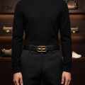 Balenciaga Black Premium Quality Leather Belt-thumb-2