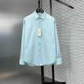 Ami Paris Heart Logo skyblue Striped Shirt-thumb-0