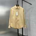 Ami Paris Heart Logo Beige Striped Shirt-thumb-0