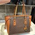 Michael Kors Logo Voyager Brown Tote Bag-thumb-0