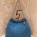 Tory Burch Fleming Blue Denim Satchel Tote Bag-thumb-1