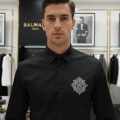 Balmain Embroidered Black Premium Cotton Shirt-thumb-1