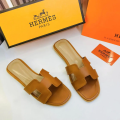 Hermes Oran Brown Premium Quality Flat Sandal-thumb-0