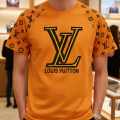 Louis Vuitton Orange Embroidery Logo Premium T-shirt-thumb-1