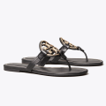 Tory Burch Metal Miller Black Premium Quality Flat Sandal-thumb-1
