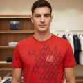 Armani Exchange Red Premium Quality T-shirt-thumb-1