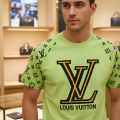 Louis Vuitton Green Embroidery Logo Premium T-shirt-thumb-1