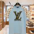 Louis Vuitton Sky Blue Embroidery Logo Premium T-shirt-thumb-2