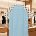 Louis Vuitton Sky Blue Embroidery Logo Premium T-shirt-thumb-3