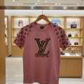 Louis Vuitton Pink Embroidery Logo Premium T-shirt-thumb-2