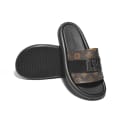 Louis Vuitton Brown & Black Premium Quality Men's Logo Flip-flops-thumb-6