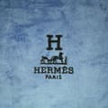 Hermes Paris Embroidery Logo Blue Towels - Set of 2-thumb-1