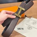 Hermes Golden Premium Quality Leather Belt-thumb-0