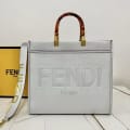 Fendi Sunshine Silver Shopper Bag-thumb-0