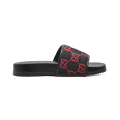 Gucci GG Canvas Black/Red Mens Flip-flops-thumb-2
